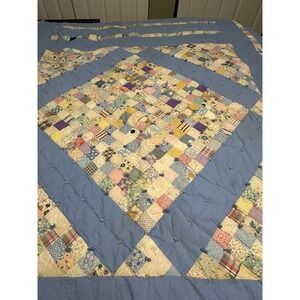 Vintage Patchwork Quilt Handmade Cotton Throw Blanket Bedding Cottagecore